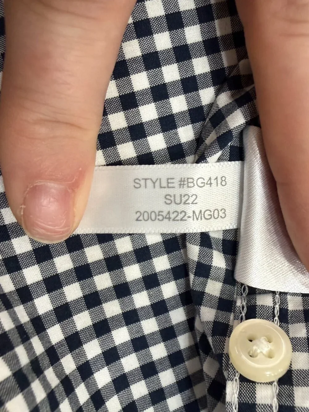 J.Crew Men’s Slim Untucked Gingham Button Down Shirt Black White XS BG418 NWOT